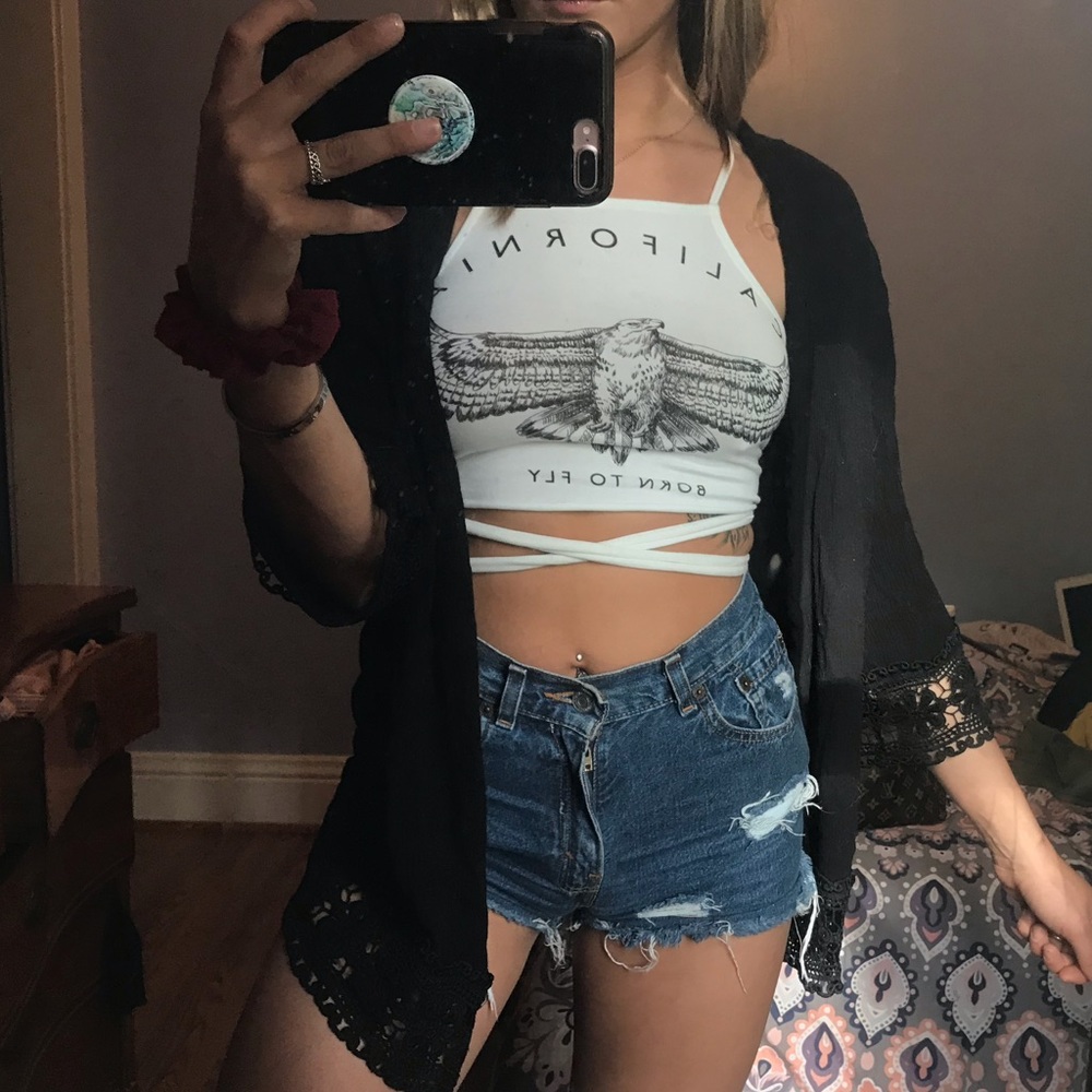 Black lace cardigan